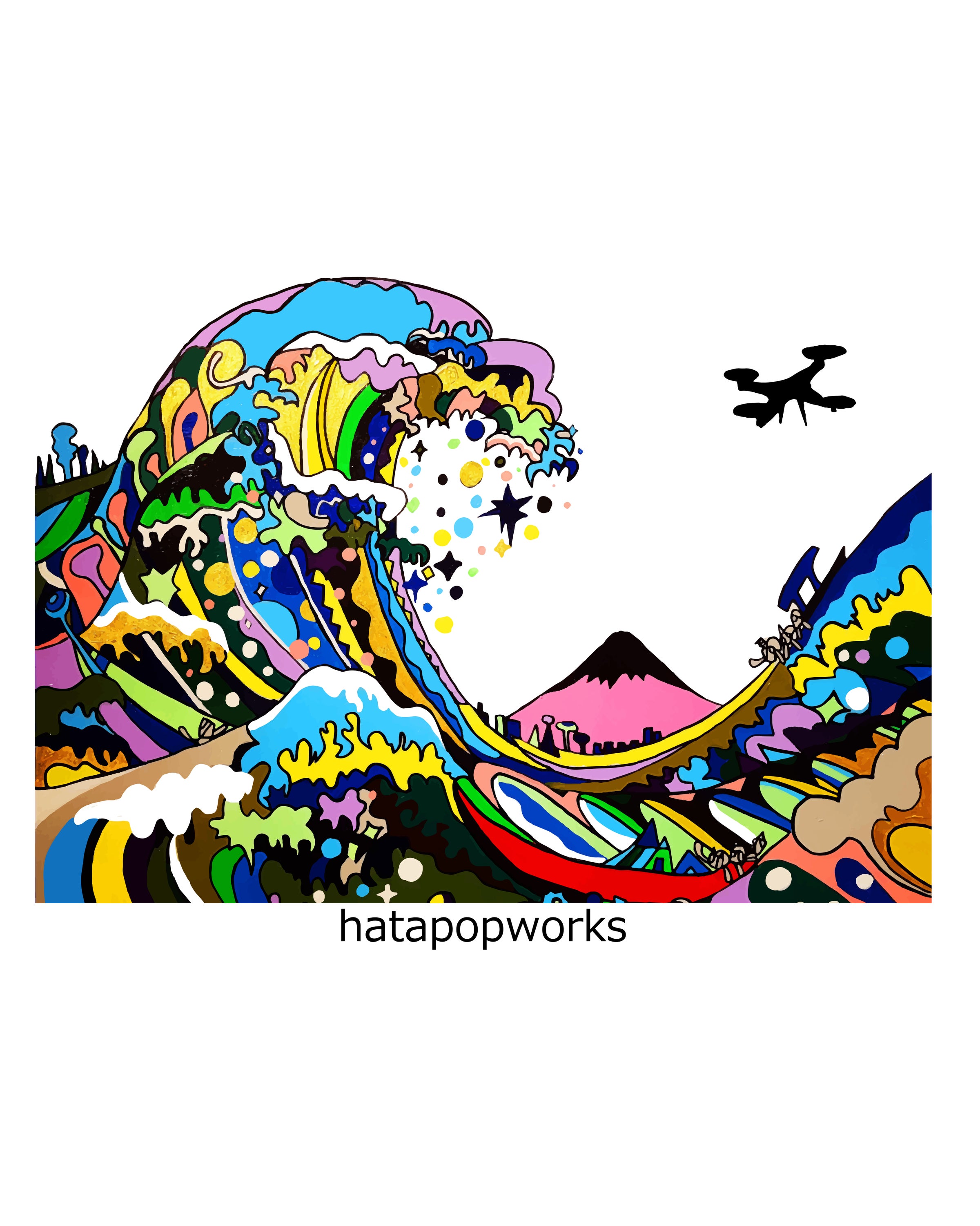 2025年モデル】半袖Tシャツ 6.2オンス ”POP HOKUSAI” | ハタヤマ