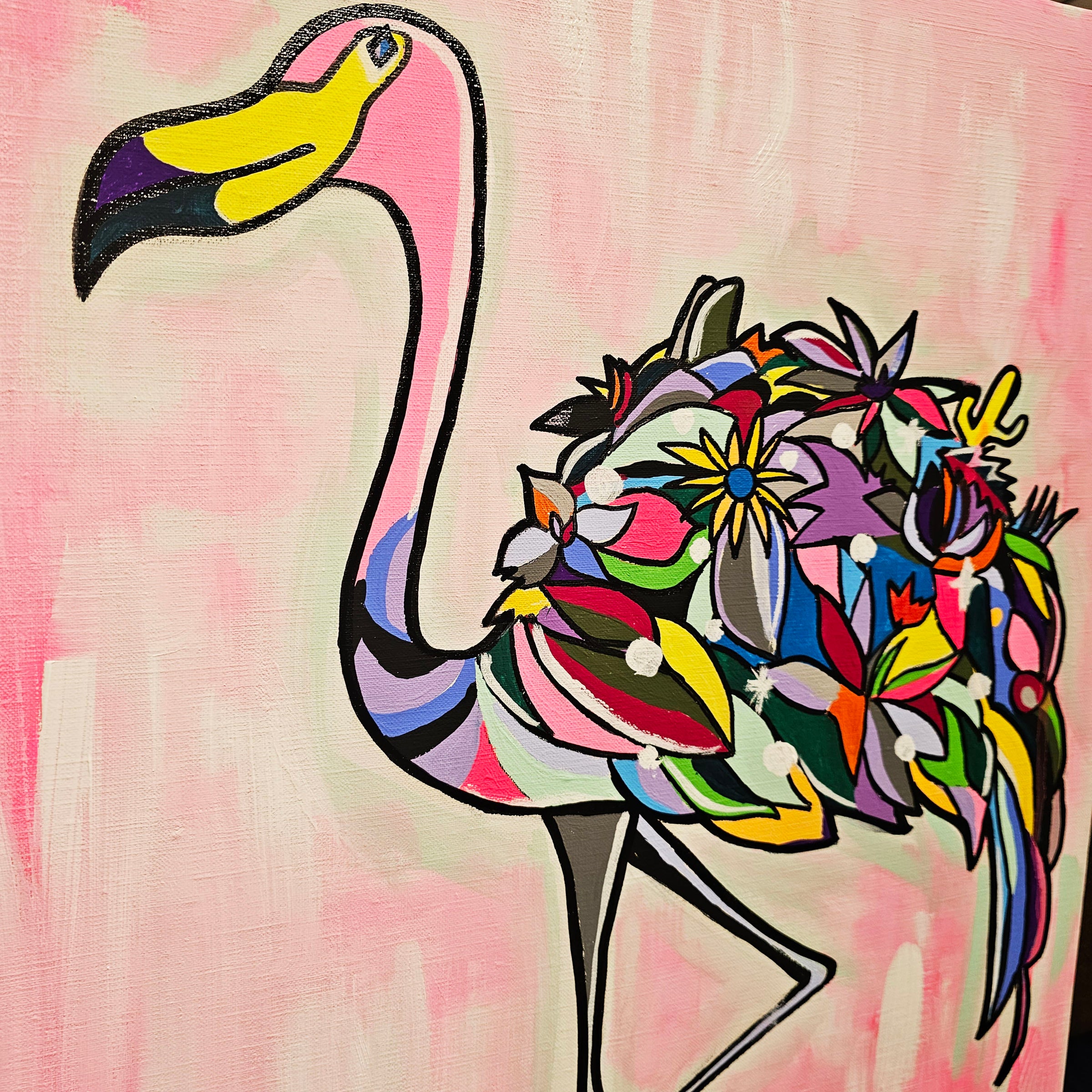 フラミンゴ 額装済み 原画 額付アート写真/A3ノビ】FLAMINGO'S COURTSHIP（フラミンゴの求愛