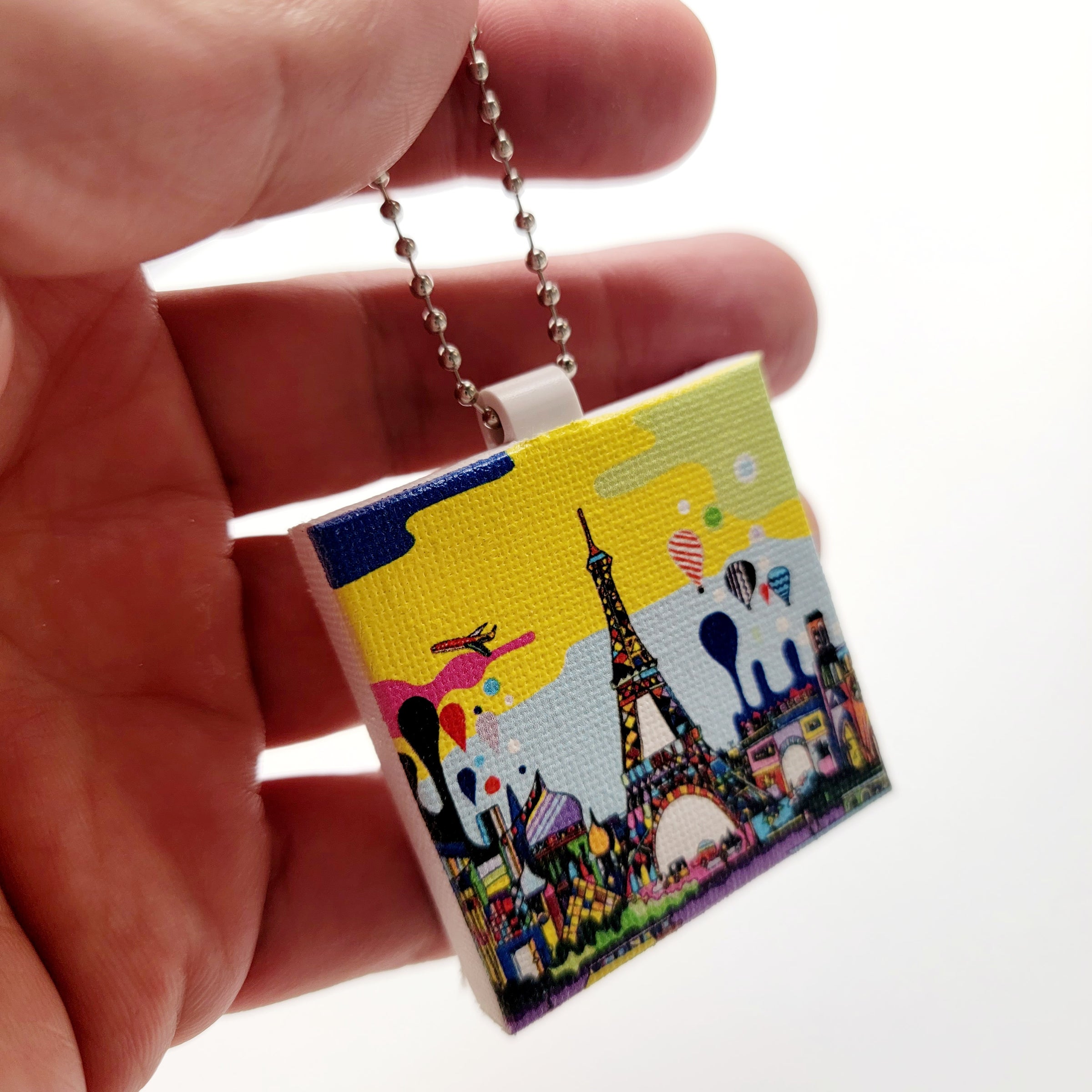 ミニキャンバスキーホルダー”夢見るパリ” | ハタヤママサオ 公式