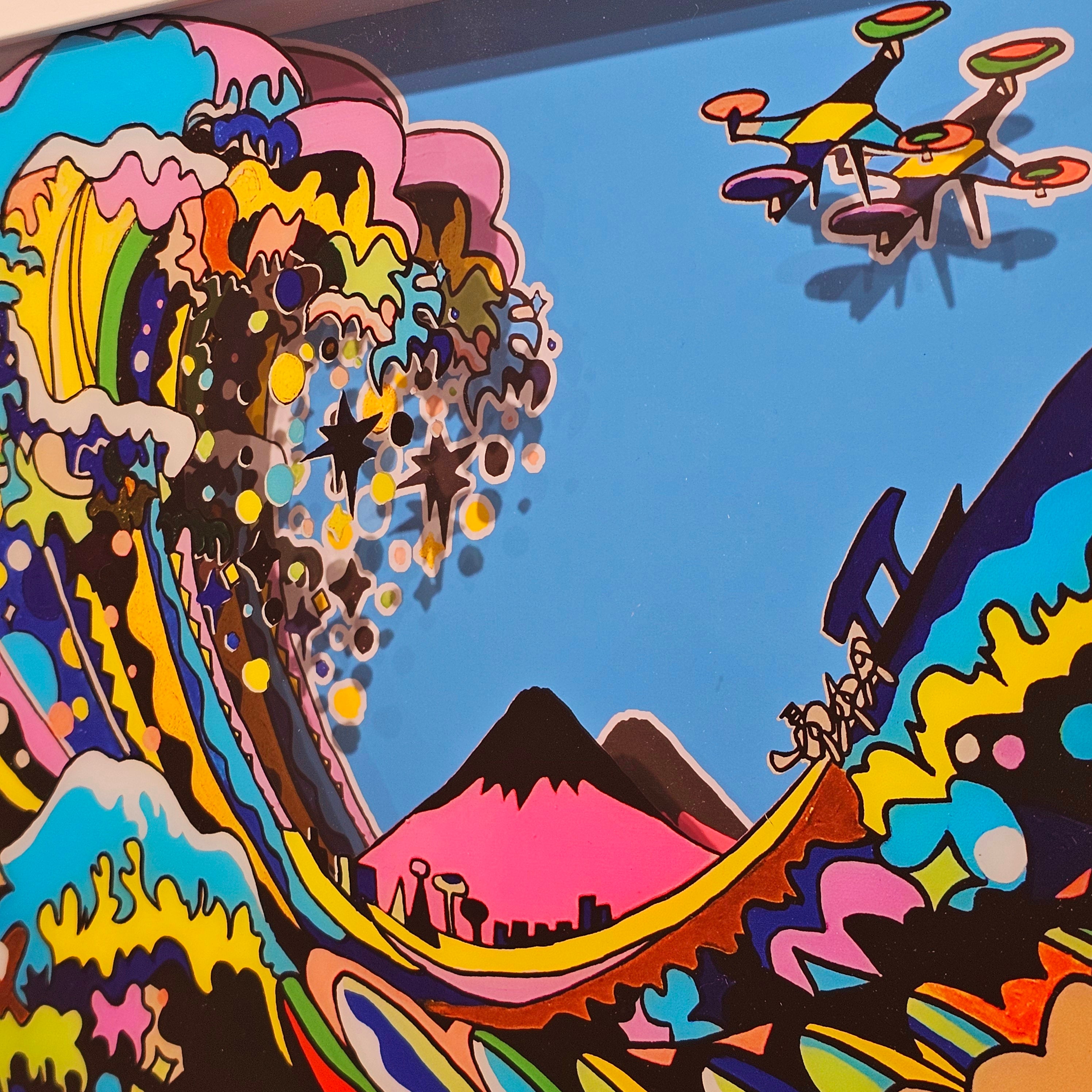 【額入り】巨大 神奈川沖浪裏 キャンバスアート 大きい 額入り】巨大 神奈川沖浪裏 キャンバスアート 大きい 額入り】巨大